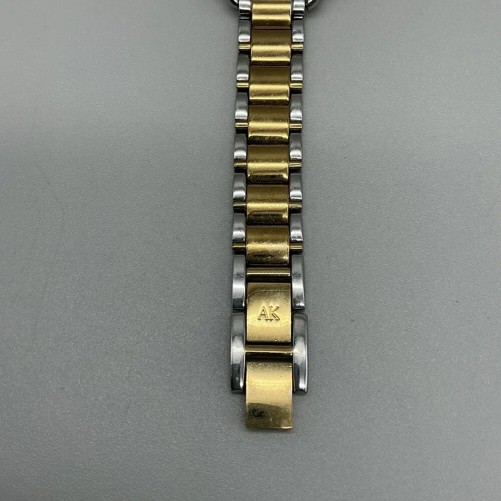 Anne Klein Womens Watch 31mm MOP Dial Two Tone Diamond 1099TV New Battery 7.5